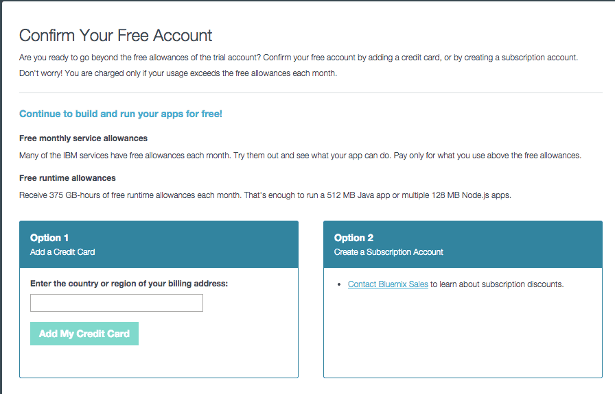 confirming my free account apparently means putting my credit card on file